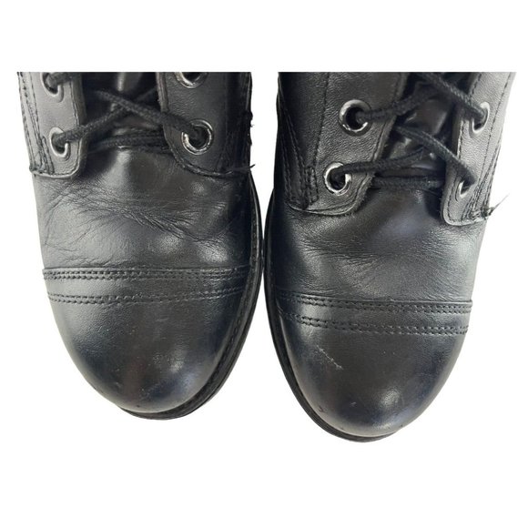 Men's Vintage 91 Black Leather Lace Up Steel Toe Military Combat Boots Size 8.5 - Picture 5 of 9
